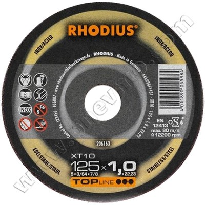 Отрезной круг по нержавейке и стали 50х1х6 Rhodius XT10 (206799) фото увеличить Купить Отрезной круг по нержавейке и стали 50х1х6 Rhodius XT10 (206799) фото