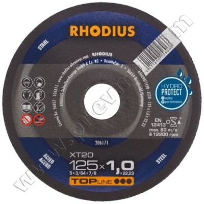 Отрезной круг для резки стали 125х1х22 Rhodius XT20 (206171) фото увеличить Купить Отрезной круг для резки стали 125х1х22 Rhodius XT20 (206171) фото